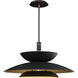 Timea LED 26.5 inch Black / Brass / Black Pendant Ceiling Light
